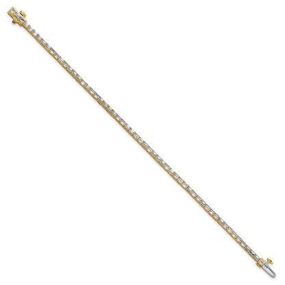 14K Gelbgold 4ctw Vs+ F+ Im Labor Gezüchtet Smaragd Diamant Tennis Armband