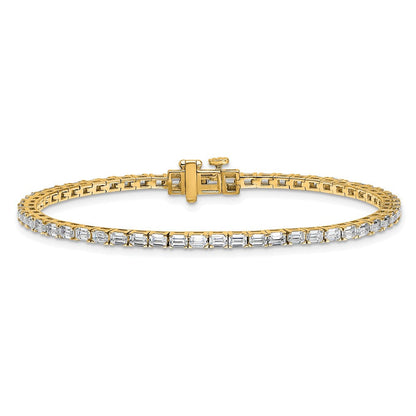 14K Gelbgold 4ctw Vs+ F+ Im Labor Gezüchtet Smaragd Diamant Tennis Armband