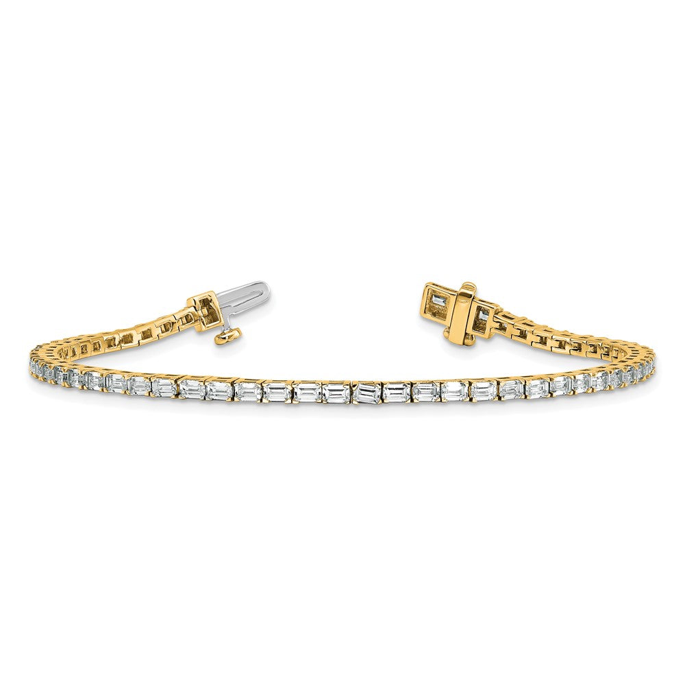 14K Gelbgold 4ctw Vs+ F+ Im Labor Gezüchtet Smaragd Diamant Tennis Armband