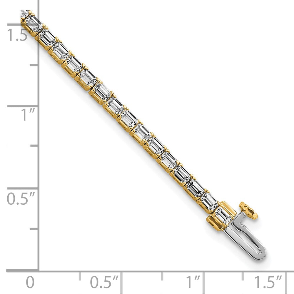 14K Gelbgold 4ctw Vs+ F+ Im Labor Gezüchtet Smaragd Diamant Tennis Armband