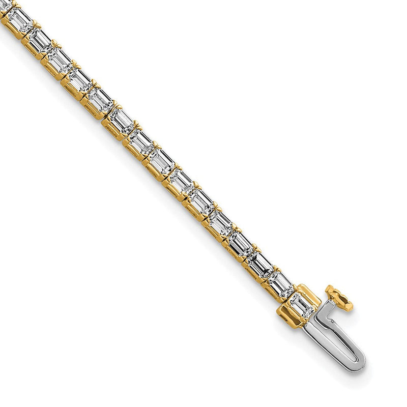 14K Gelbgold 4ctw Vs/si+ G+ Im Labor Gezüchtet Smaragd Diamant Tennis Armband