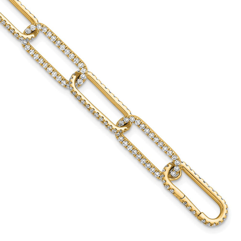 14K Gelbgold True Origin 3 1/2 Karat Im Labor Gezüchtet Diamant Vs+ F+ 7 Zoll Glieder Armband mit A 1 Verlängerung