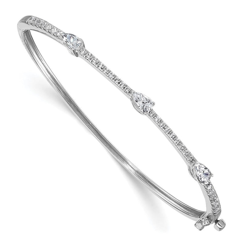 14K Weißgold True Origin 1 3/8 Karat Im Labor Gezüchtet Diamant Vs D E F Rund und Tropfen 6.75 Zoll Armreif