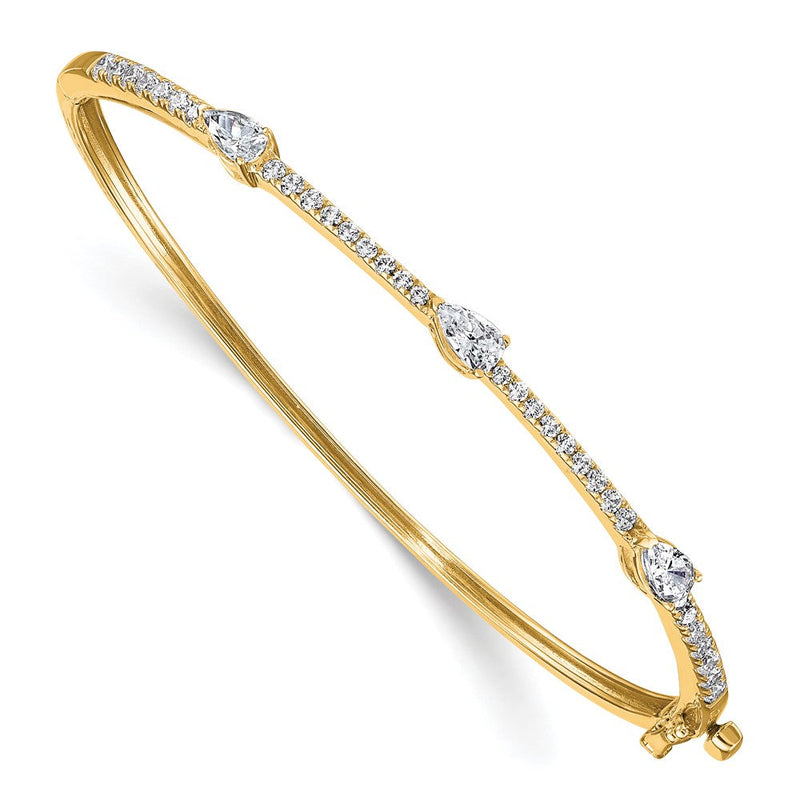14K Gelbgold True Origin 1 3/8 Karat Im Labor Gezüchtet Diamant Vs D E F Rund und Tropfen 6.75 Zoll Armreif