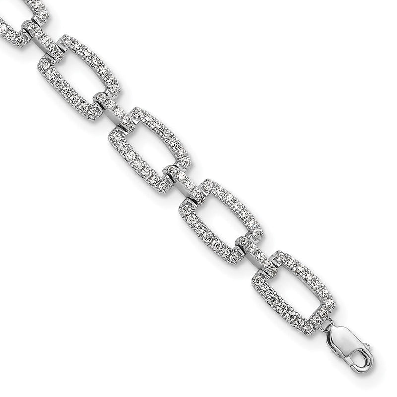 14K Weißgold True Origin 2 5/8 Karat Im Labor Gezüchtet Diamant Vs Def 7 Zoll Rechteck Glieder Armband mit A 1 Verlängerung