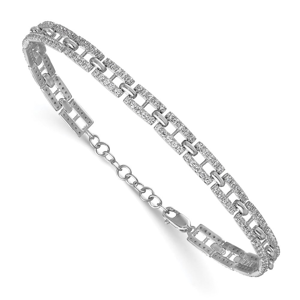 14K Weißgold True Origin 2 Karat Im Labor Gezüchtet Diamant Vs Def 7 Zoll Fantasieglieder Armband mit A 1 Verlängerung