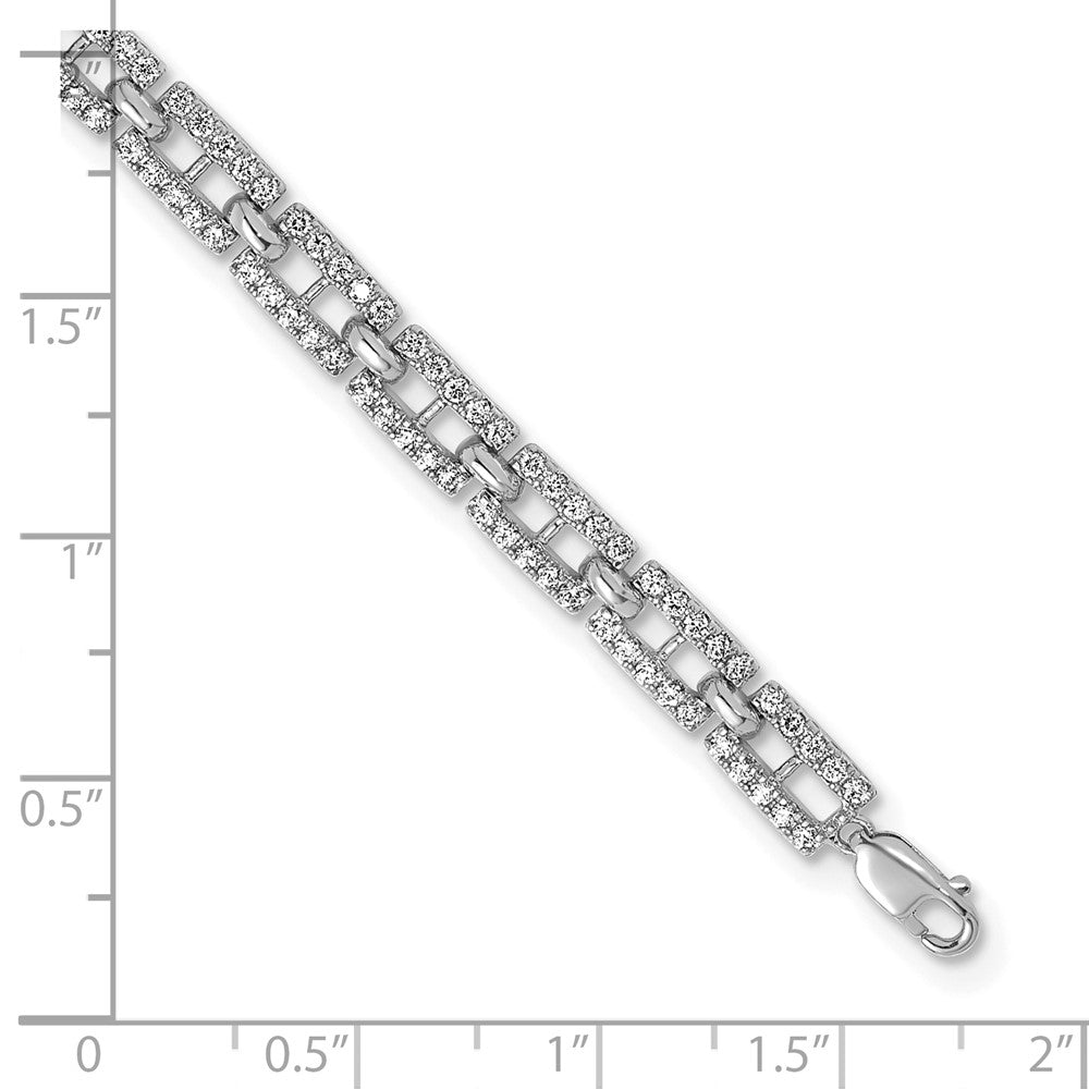 14K Weißgold True Origin 2 Karat Im Labor Gezüchtet Diamant Vs Def 7 Zoll Fantasieglieder Armband mit A 1 Verlängerung