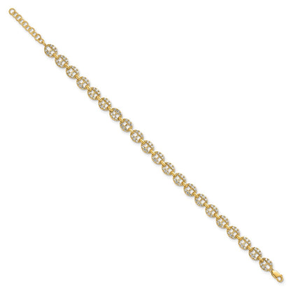 14K Gelbgold True Origin 1 7/8 Karat Im Labor Gezüchtet Diamant Vs D E F 7 Zoll Anker Glieder Armband mit A Verlängerung