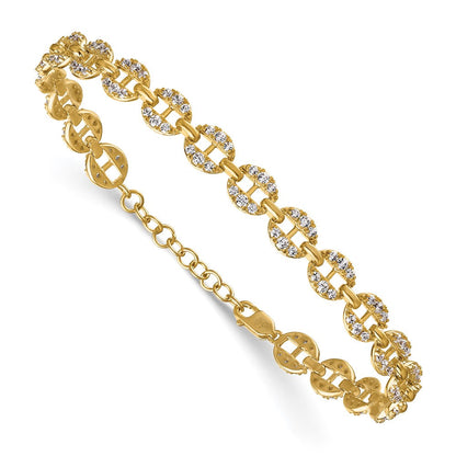 14K Gelbgold True Origin 1 7/8 Karat Im Labor Gezüchtet Diamant Vs D E F 7 Zoll Anker Glieder Armband mit A Verlängerung