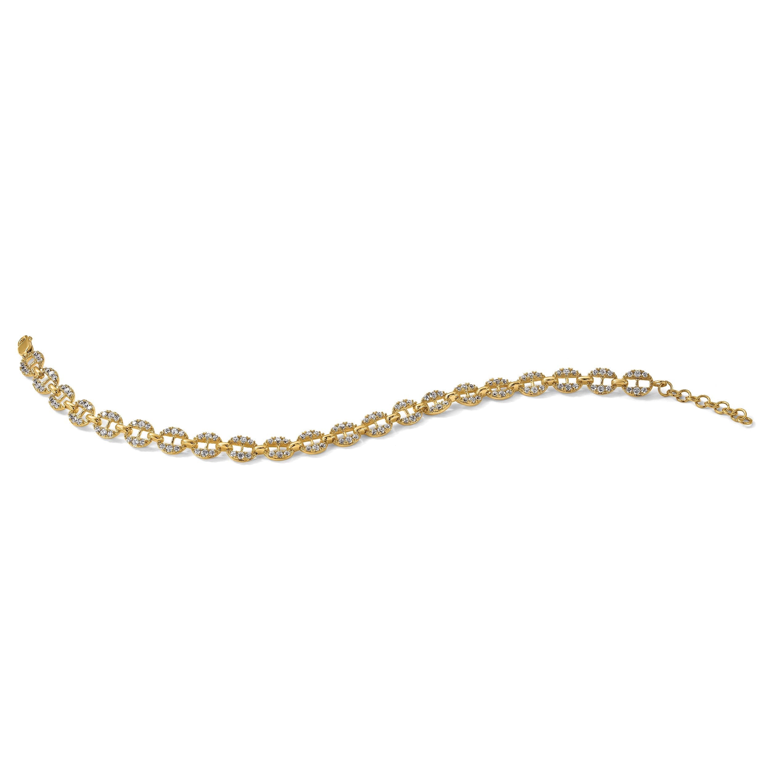 14K Gelbgold True Origin 1 7/8 Karat Im Labor Gezüchtet Diamant Vs D E F 7 Zoll Anker Glieder Armband mit A Verlängerung