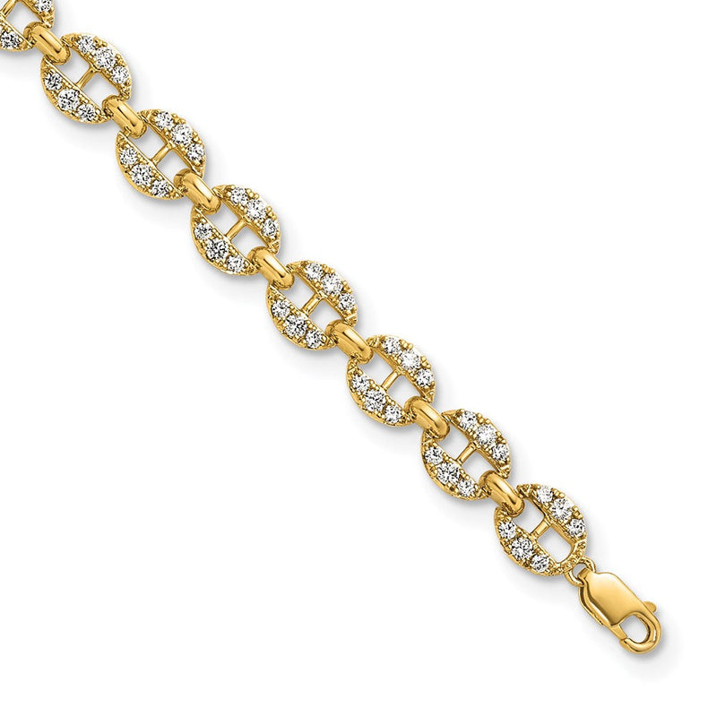 14K Gelbgold True Origin 1 7/8 Karat Im Labor Gezüchtet Diamant Vs D E F 7 Zoll Anker Glieder Armband mit A Verlängerung