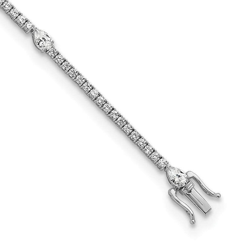 14K Weißgold True Origin 4 1/2 Karat Im Labor Gezüchtet Diamant Vs D E F Rund und Tropfen 7 Zoll Armband