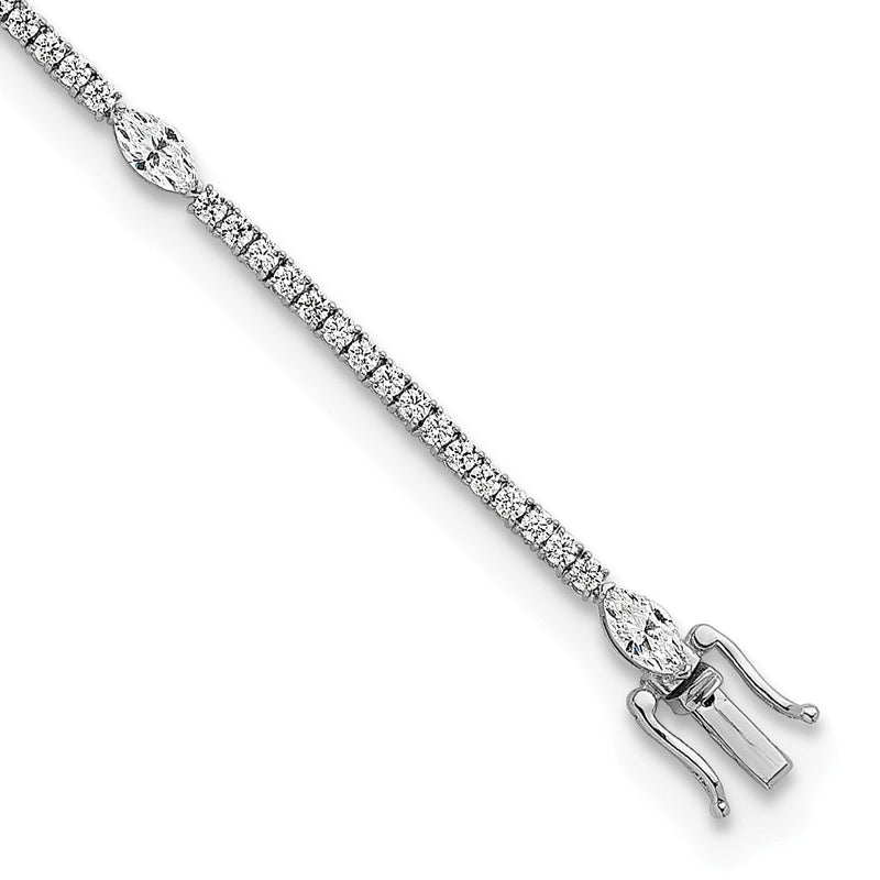14K Weißgold True Origin 3 5/8 Karat Im Labor Gezüchtet Diamant Vs D E F Rund und Marquise 7 Zoll Armband