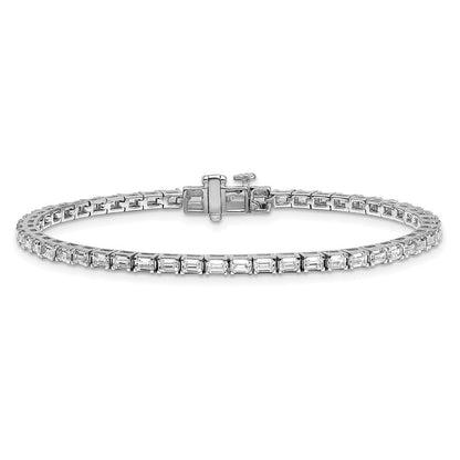 14K Weißgold Zertifiziert Im Labor Gezüchtet Diamant Vs/si Fgh Smaragd Tennis Bracele