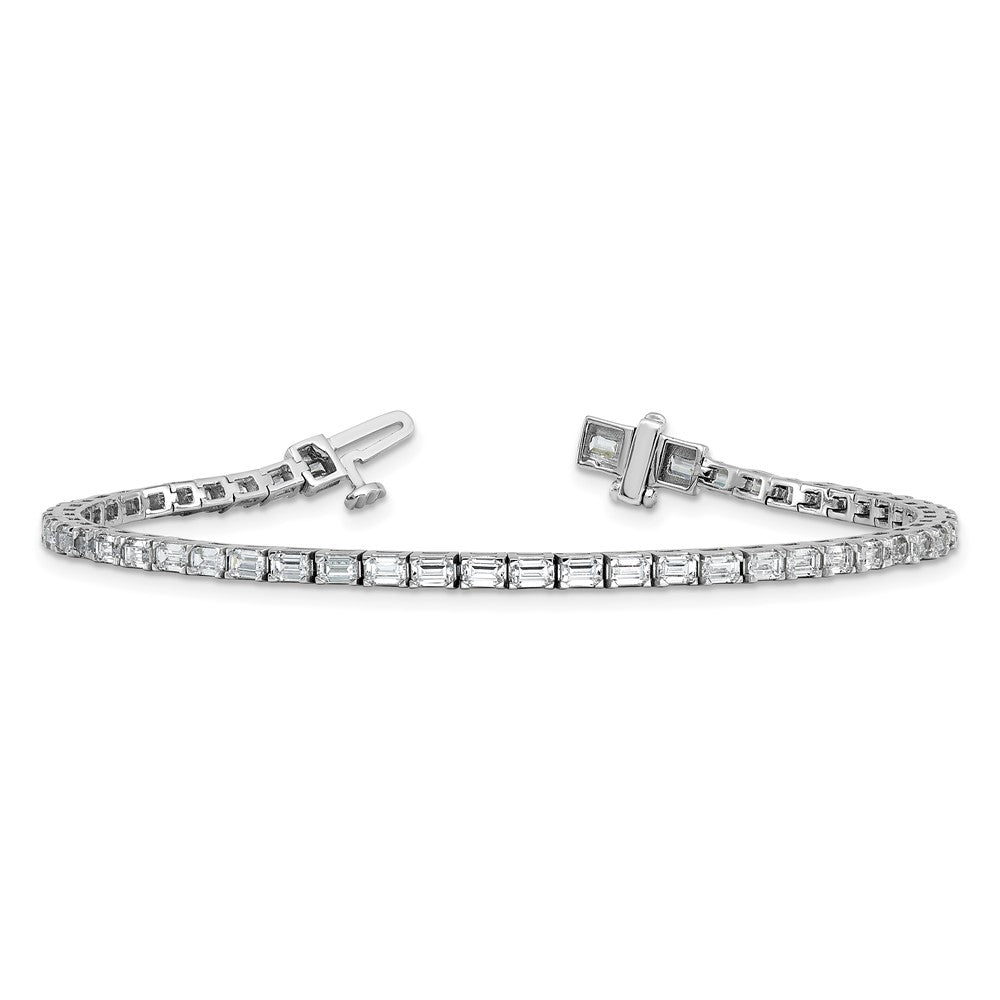 14K Weißgold Zertifiziert Im Labor Gezüchtet Diamant Vs Def Smaragd Tennis Armband