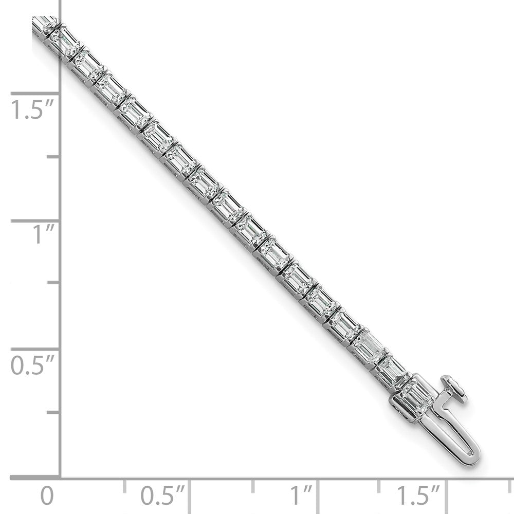 14K Weißgold Zertifiziert Im Labor Gezüchtet Diamant Vs/si Fgh Smaragd Tennis Bracele