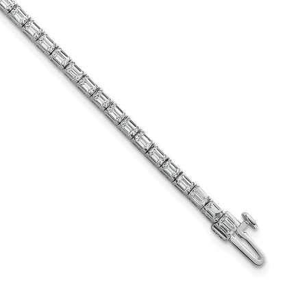 14K Weißgold Zertifiziert Im Labor Gezüchtet Diamant Vs Def Smaragd Tennis Armband