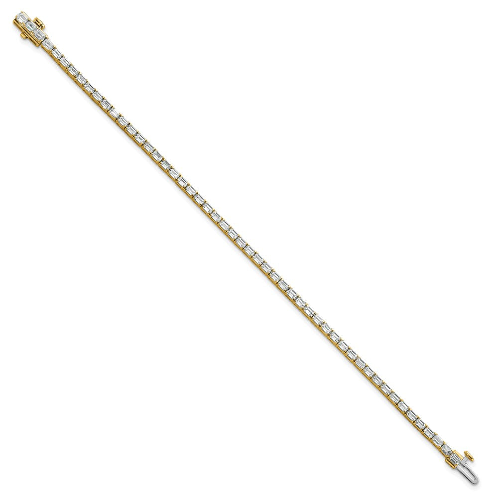 14K Gelbgold Im Labor Gezüchtet Diamant Vs/si+ G+ Smaragd Tennis Armband