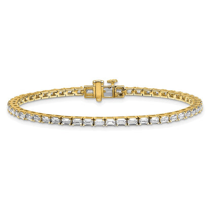 14K Gelbgold Im Labor Gezüchtet Diamant Vs/si+ G+ Smaragd Tennis Armband