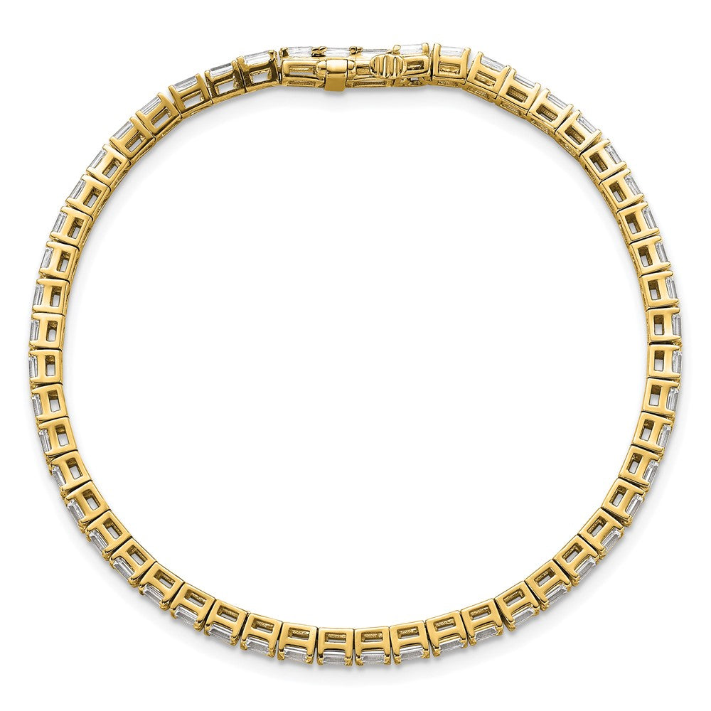 14K Gelbgold Im Labor Gezüchtet Diamant Vs/si+ G+ Smaragd Tennis Armband