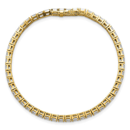 14K Gelbgold Im Labor Gezüchtet Diamant Vs/si+ G+ Smaragd Tennis Armband