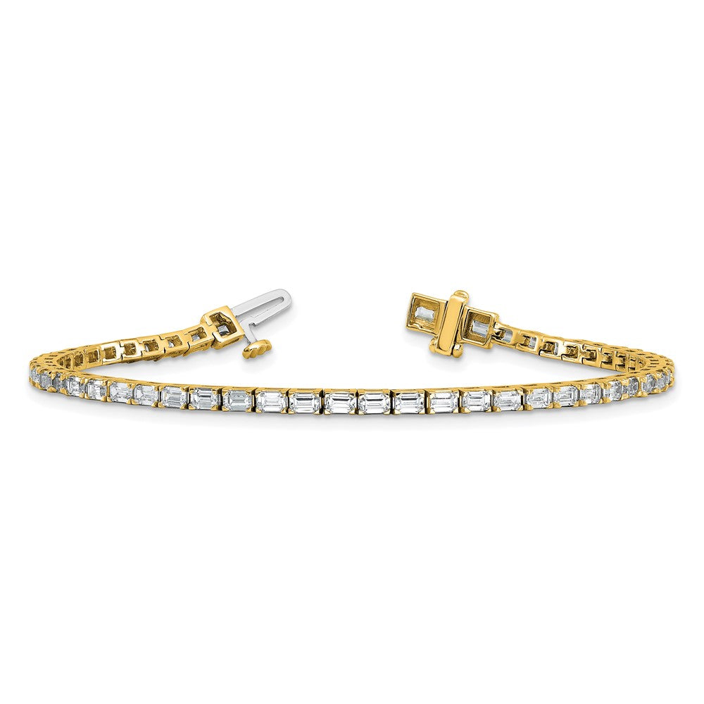 14K Gelbgold Im Labor Gezüchtet Diamant Vs/si+ G+ Smaragd Tennis Armband