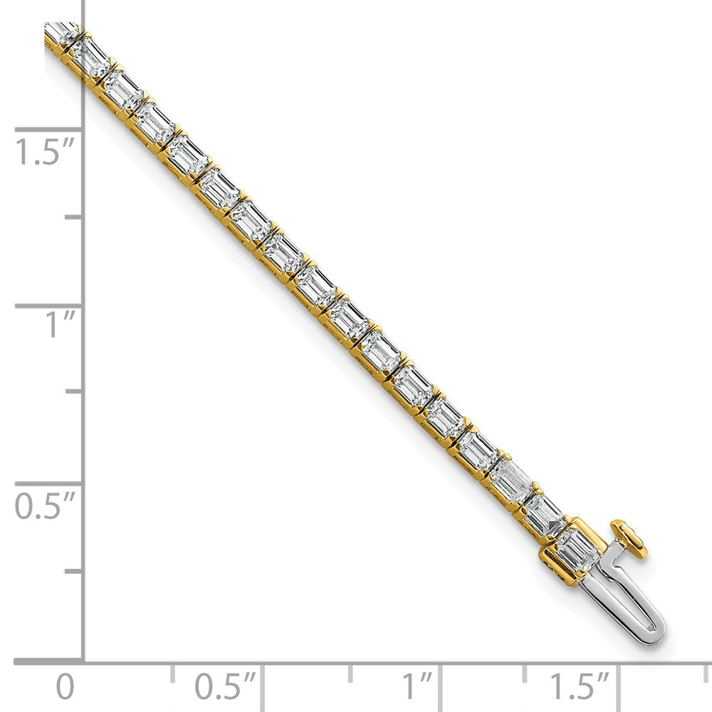 14K Gelbgold Im Labor Gezüchtet Diamant Vs/si+ G+ Smaragd Tennis Armband