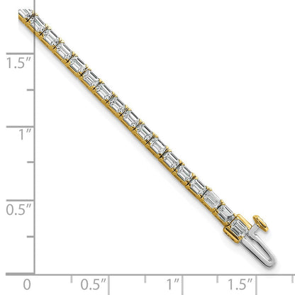 14K Gelbgold Im Labor Gezüchtet Diamant Vs/si+ G+ Smaragd Tennis Armband