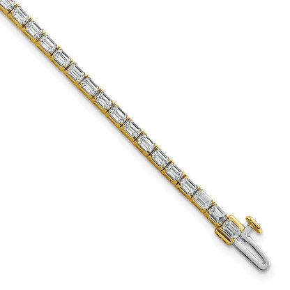 14K Gelbgold Im Labor Gezüchtet Diamant Vs/si+ G+ Smaragd Tennis Armband