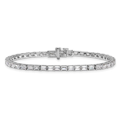 14K Weißgold Im Labor Gezüchtet Diamant Vs/si+ G+ Smaragd Tennis Armband