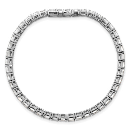 14K Weißgold Im Labor Gezüchtet Diamant Vs/si+ G+ Smaragd Tennis Armband