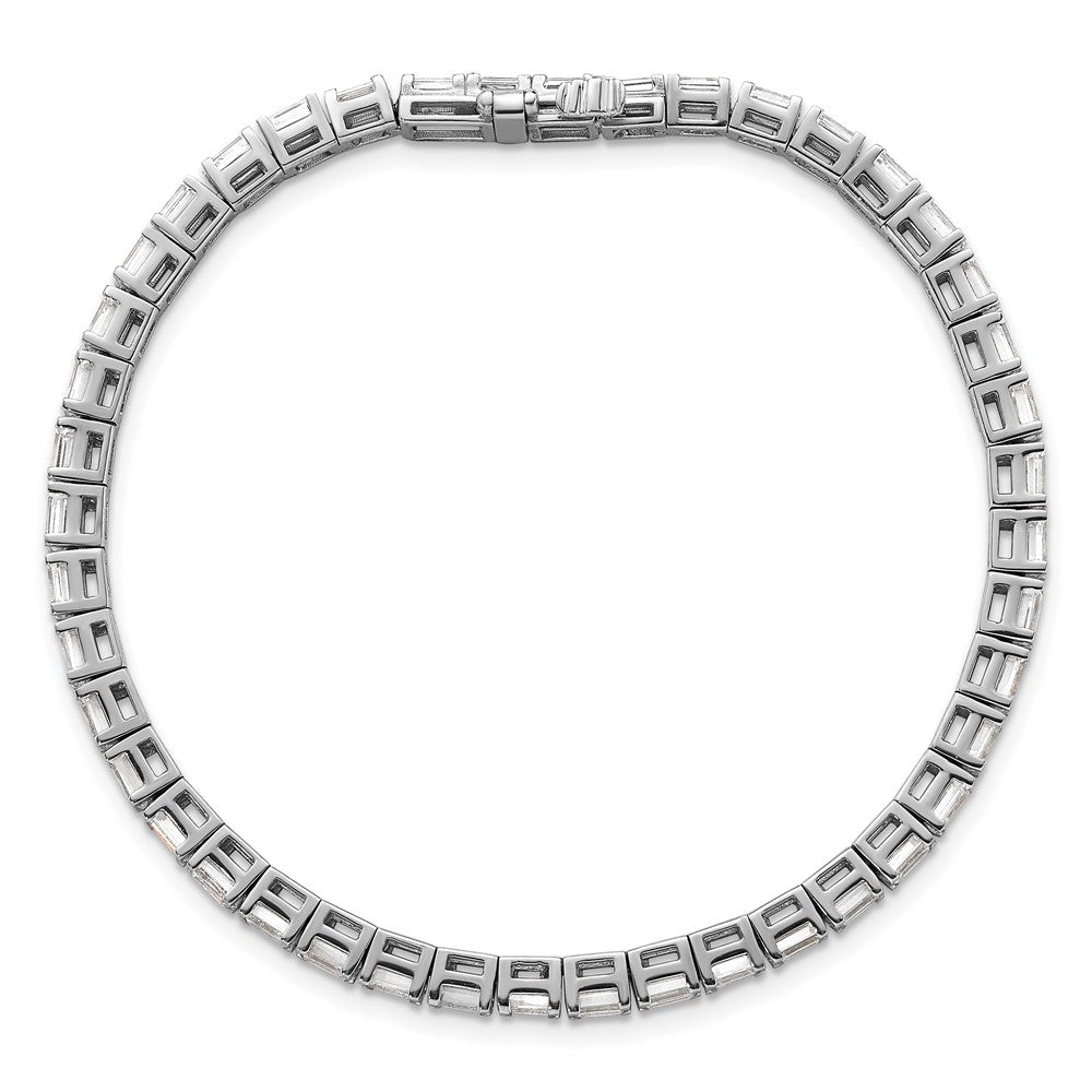14K Weißgold Im Labor Gezüchtet Diamant Vs/si+ G+ Smaragd Tennis Armband