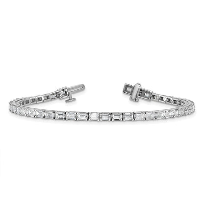 14K Weißgold Im Labor Gezüchtet Diamant Vs+ F+ Smaragd Tennis Armband