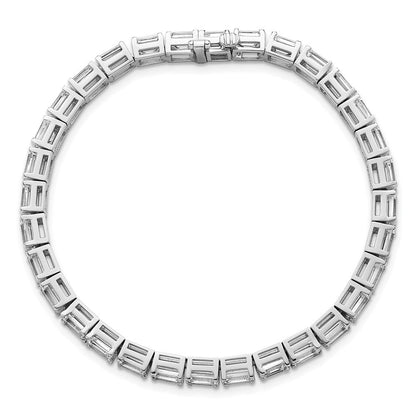 14K Weißgold Im Labor Gezüchtet Diamant Vs/si+ G+ Smaragd Tennis Armband