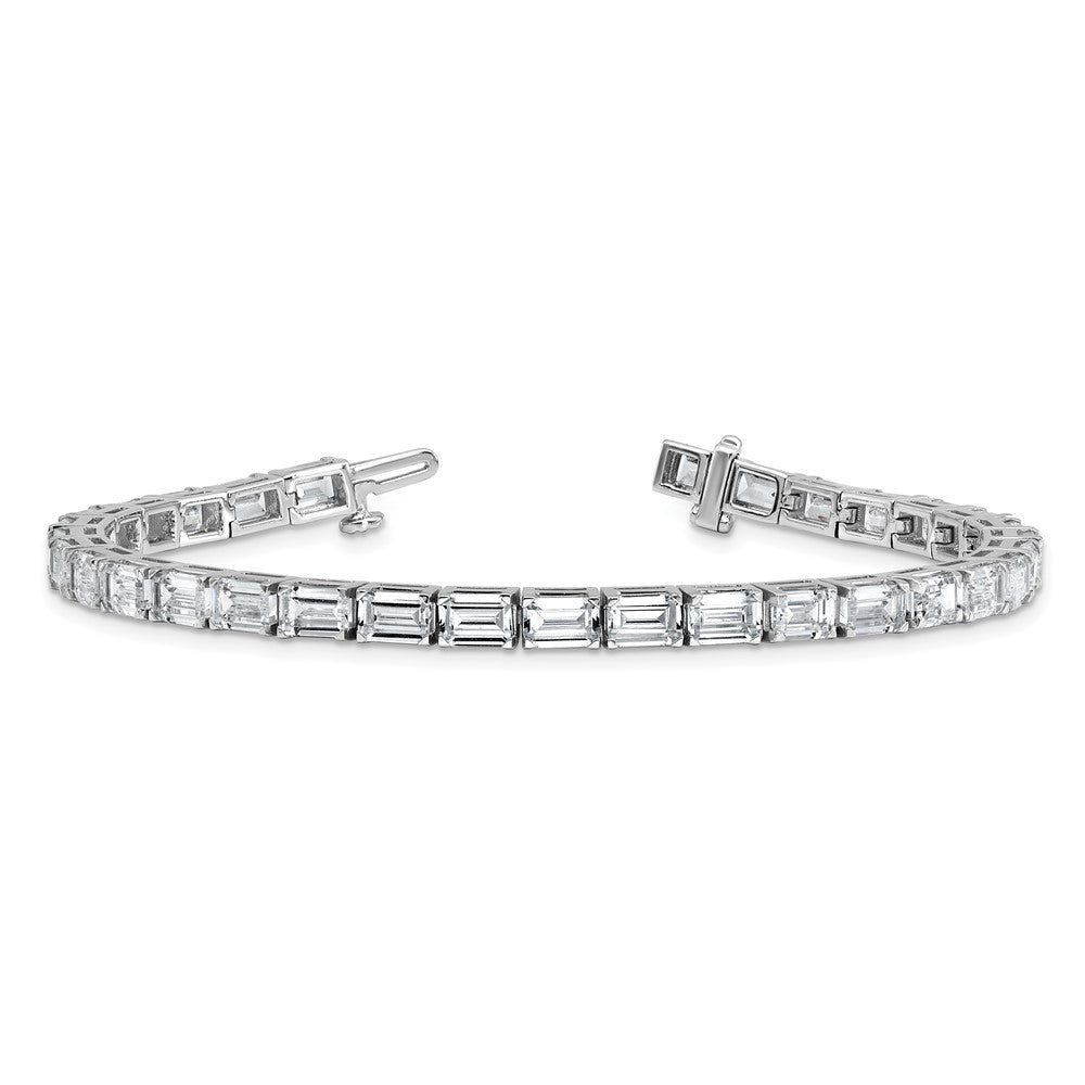 14K Weißgold Im Labor Gezüchtet Diamant Vs/si+ G+ Smaragd Tennis Armband