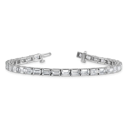 14K Weißgold Im Labor Gezüchtet Diamant Vs/si+ G+ Smaragd Tennis Armband