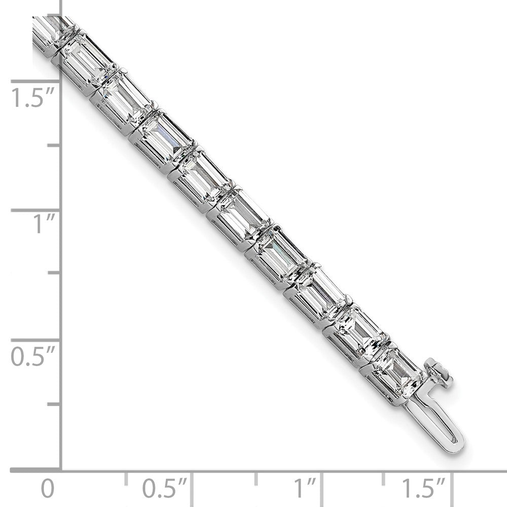 14K Weißgold Im Labor Gezüchtet Diamant Vs/si+ G+ Smaragd Tennis Armband
