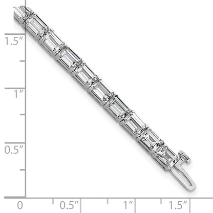 14K Weißgold Im Labor Gezüchtet Diamant Vs/si+ G+ Smaragd Tennis Armband