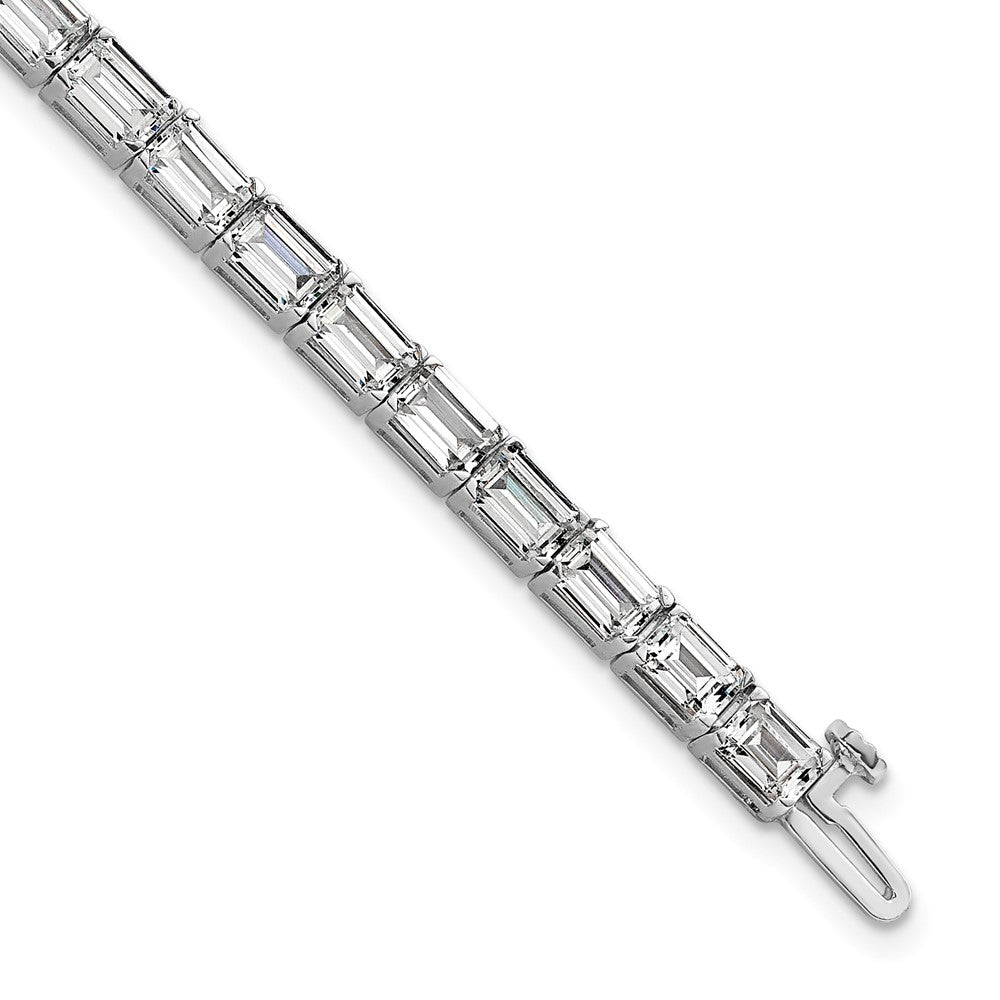 14K Weißgold Im Labor Gezüchtet Diamant Vs/si+ G+ Smaragd Tennis Armband