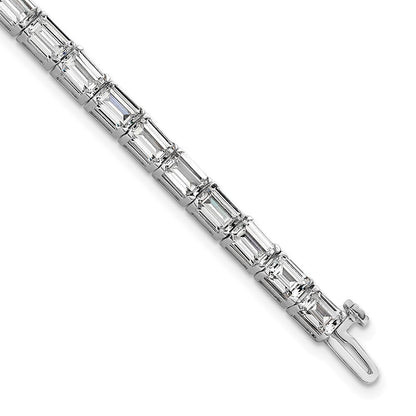 14K Weißgold Im Labor Gezüchtet Diamant Vs/si+ G+ Smaragd Tennis Armband