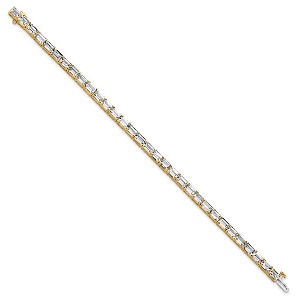 14K Gelbgold ct Vs+ F+ Im Labor Gezüchtet Smaragd Diamant Tennis Armband
