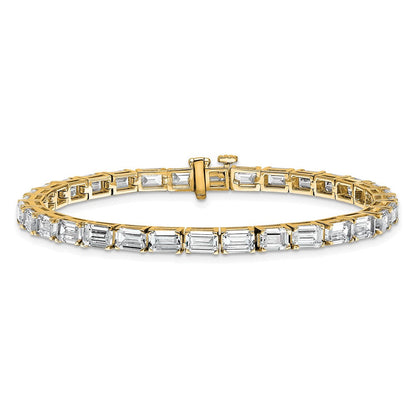 14K Gelbgold Im Labor Gezüchtet Diamant Vs/si+ G+ Smaragd Tennis Armband