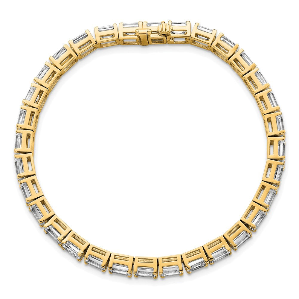 14K Gelbgold Im Labor Gezüchtet Diamant Vs/si+ G+ Smaragd Tennis Armband