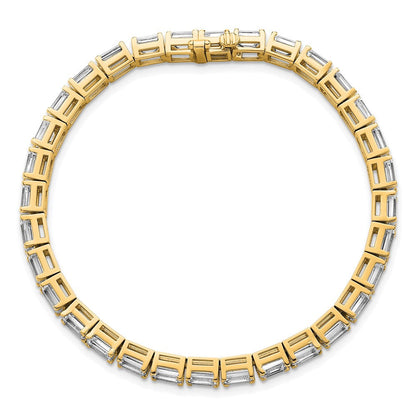 14K Gelbgold Zertifiziert Im Labor Gezüchtet Diamant Vs/si Fgh Smaragd Tennis Armband