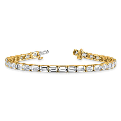 14K Gelbgold Im Labor Gezüchtet Diamant Vs/si+ G+ Smaragd Tennis Armband