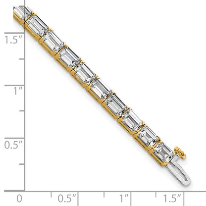 14K Gelbgold ct Vs+ F+ Im Labor Gezüchtet Smaragd Diamant Tennis Armband