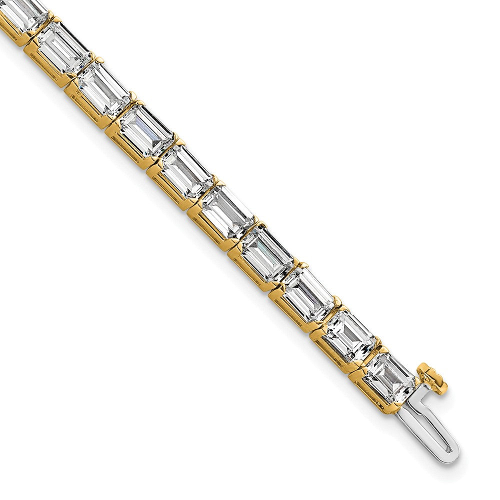 14K Gelbgold Im Labor Gezüchtet Diamant Vs/si+ G+ Smaragd Tennis Armband