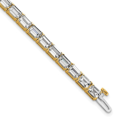 14K Gelbgold Im Labor Gezüchtet Diamant Vs/si+ G+ Smaragd Tennis Armband