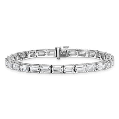 14K Weißgold Zertifiziert ct Vs Def Im Labor Gezüchtet Smaragd Diamant Tennis Bracel