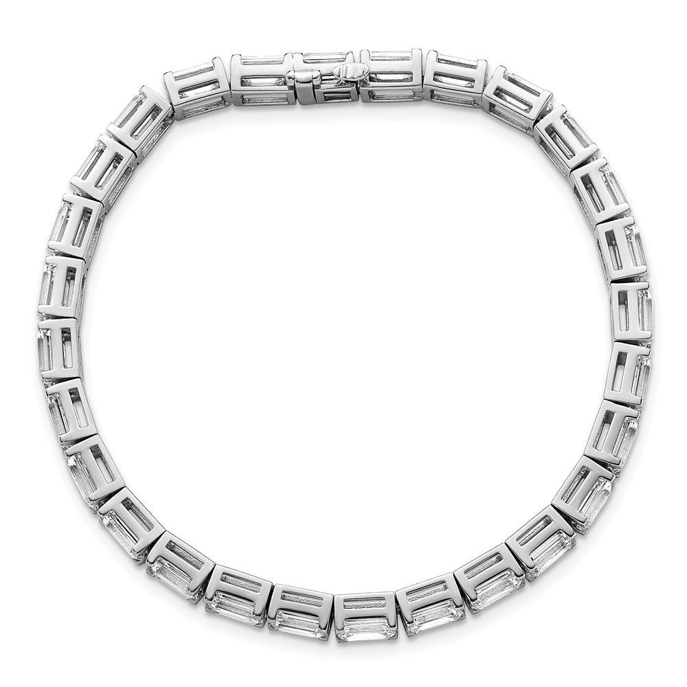 14K Weißgold Im Labor Gezüchtet Diamant Vs/si+ G+ Smaragd Tennis Armband